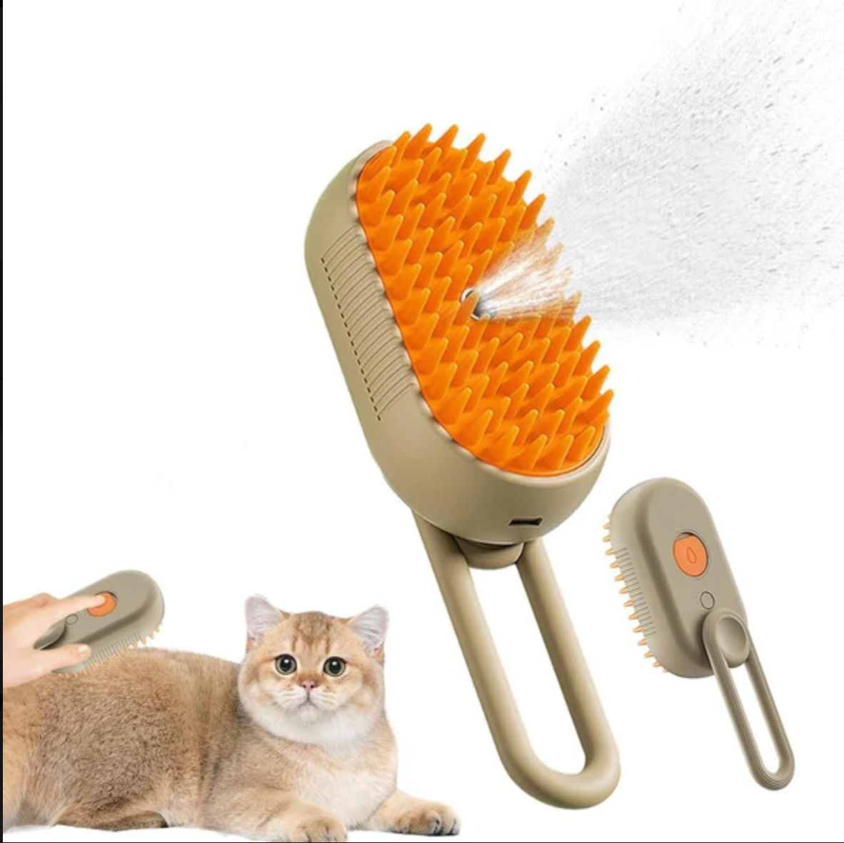 SteamSleek - 3 In 1 Spray & Shine Pet Steamy Hair Removal Comb Massager